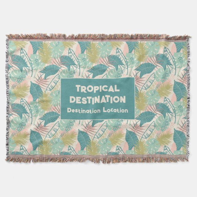 Leafs Pattern custom text Throw Blanket (Front)