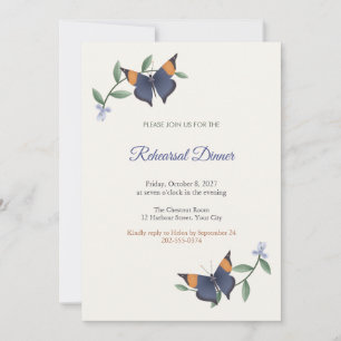 Leafwing Butterfly Rehearsal Dinner Invitation
