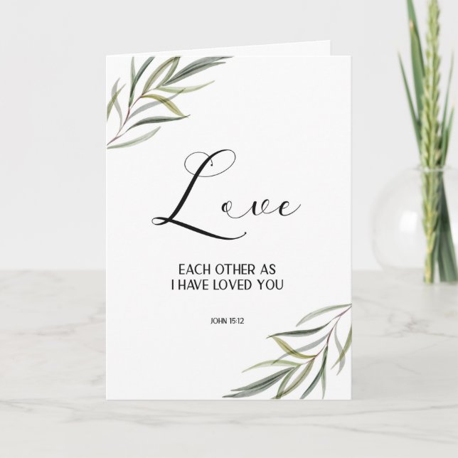 Leafy Bible Verse Thank you Folded card (Front)