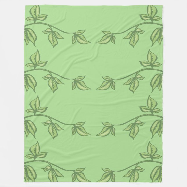 Leafy Border Background Fleece Blanket (Front)