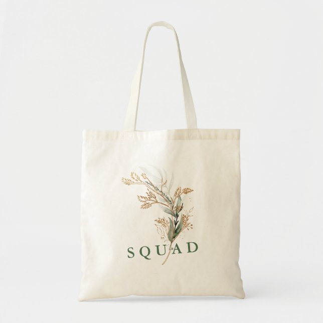 Leafy Botanical Eucalyptus Modern Greenery Branch Tote Bag (Front)