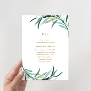 Leafy Botanical Wedding Invitation