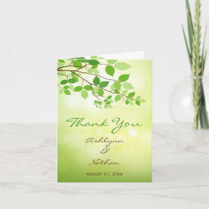 Leafy Branch Sun Spots PHOTO Thank You Card
