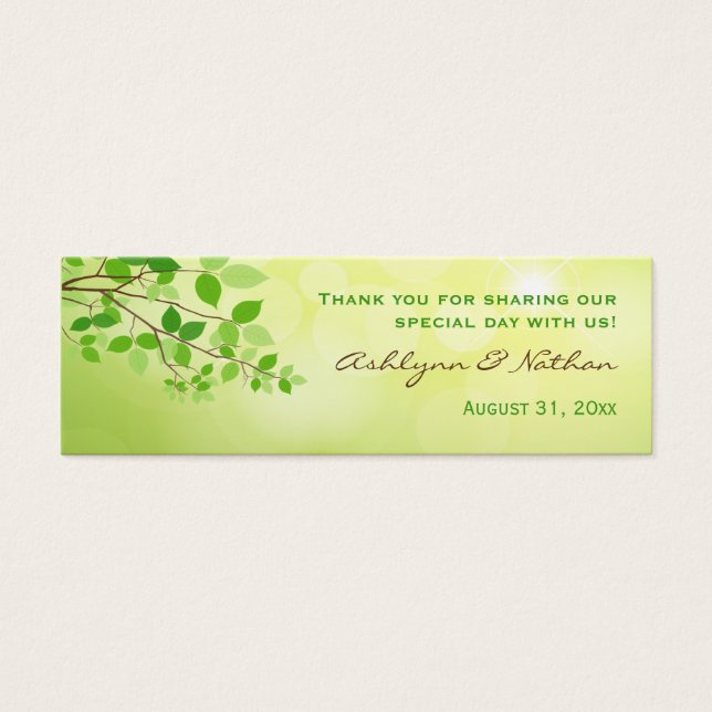 Leafy Branch Wedding Favour Tag (Front)