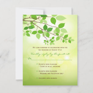 Leafy Branches Camping Wedding RSVP Card