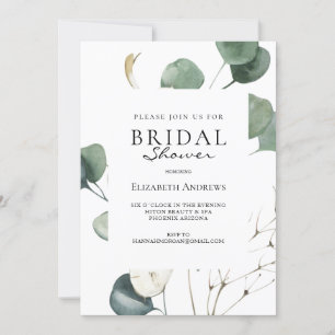 Leafy Bridal Shower Einladung Invitation