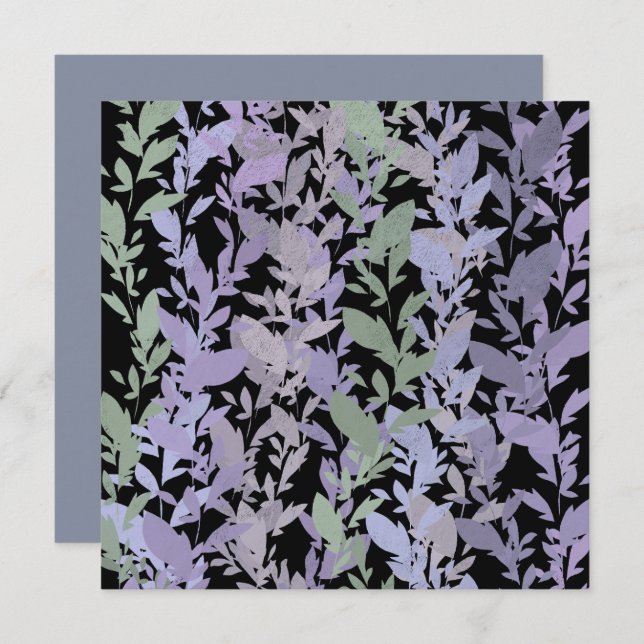 Leafy Creeping Vine Drawing Pattern With Pastels Card (Front/Back)