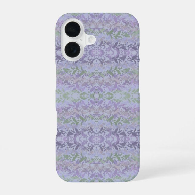 Leafy Creeping Vine Drawing Pattern With Pastels iPhone 16 Case (Back)