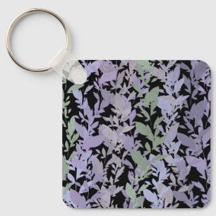 Leafy Creeping Vine Drawing Pattern With Pastels Keychain
