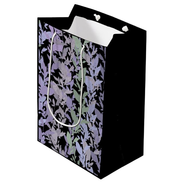 Leafy Creeping Vine Drawing Pattern With Pastels Medium Gift Bag (Front Angled)