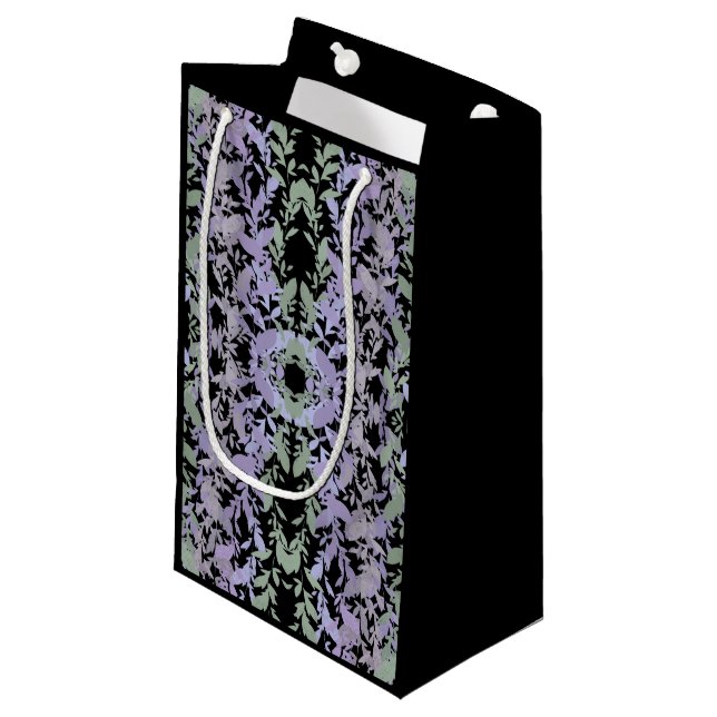 Leafy Creeping Vine Drawing Pattern With Pastels Small Gift Bag (Front Angled)