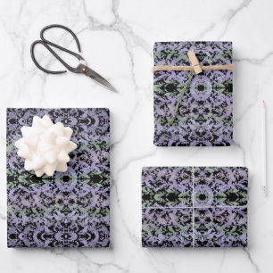 Leafy Creeping Vine Drawing Pattern With Pastels Wrapping Paper Sheet