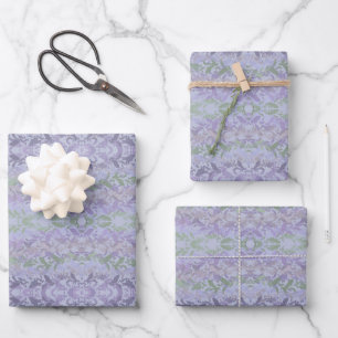 Leafy Creeping Vine Drawing Pattern With Pastels Wrapping Paper Sheet