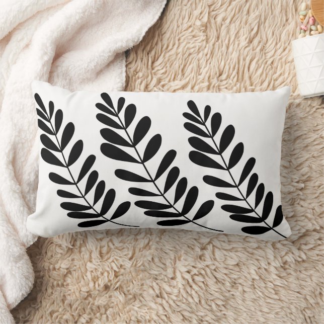 Leafy Design Lumbar Pillow (Blanket)