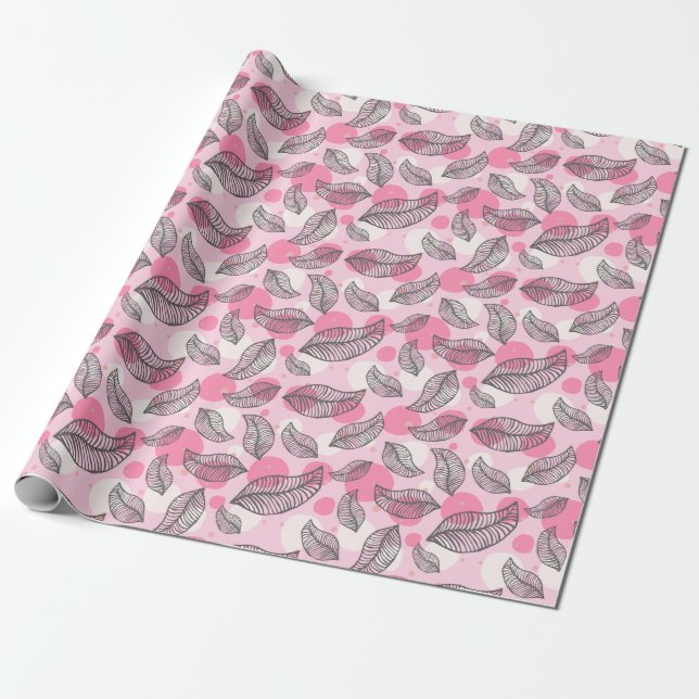 Leafy Elegance: Wrapping Paper by ZazzleWrapMagic  (Unrolled)