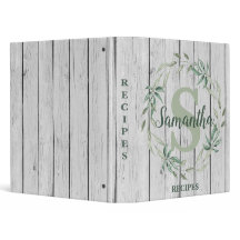Leafy Eucalyptus Monogram Custom Recipe Book
