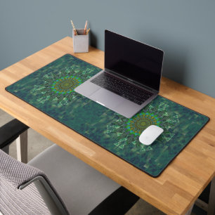 Leafy floral square stick puzzle parameterization desk mat