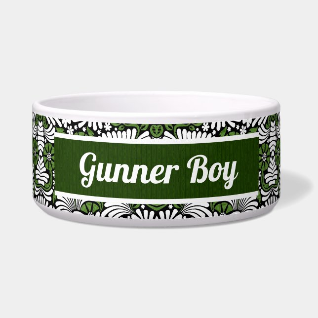 Leafy Green and White Tropical Print with Name (Front)
