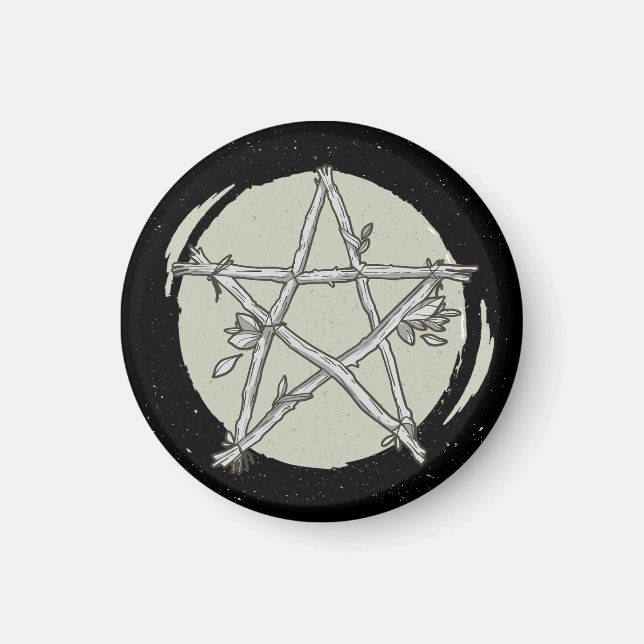 Leafy Green Pentacle magnet (Front)