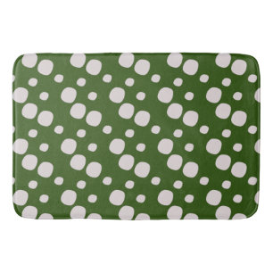 Leafy Green Pink Dots Bath Mat