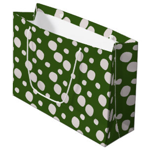 Leafy Green Pink Dots   Large Gift Bag