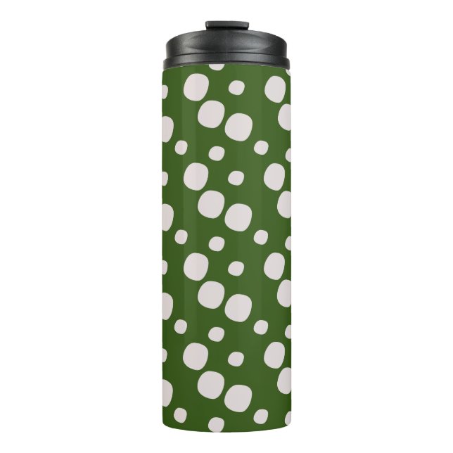 Leafy Green Pink Dots           Thermal Tumbler (Front)