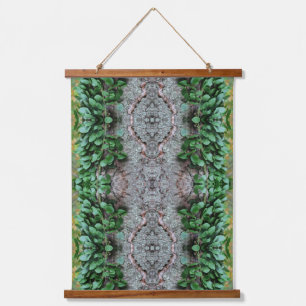 Leafy Green Vine Growing On Tree Abstract Hanging Tapestry