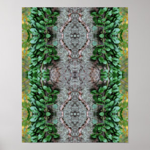 Leafy Green Vine On Tree Mirror Abstract Poster