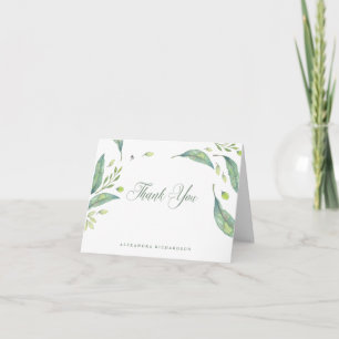 Leafy Green   Watercolor Thank You Card