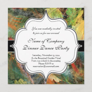 Leafy Grunge Autumn Nature Textures Invitation