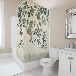 Leafy Hanging Branches Shower Curtain