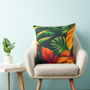 LEAFY LEAVES NATURE GARDEN THROW PILLOW