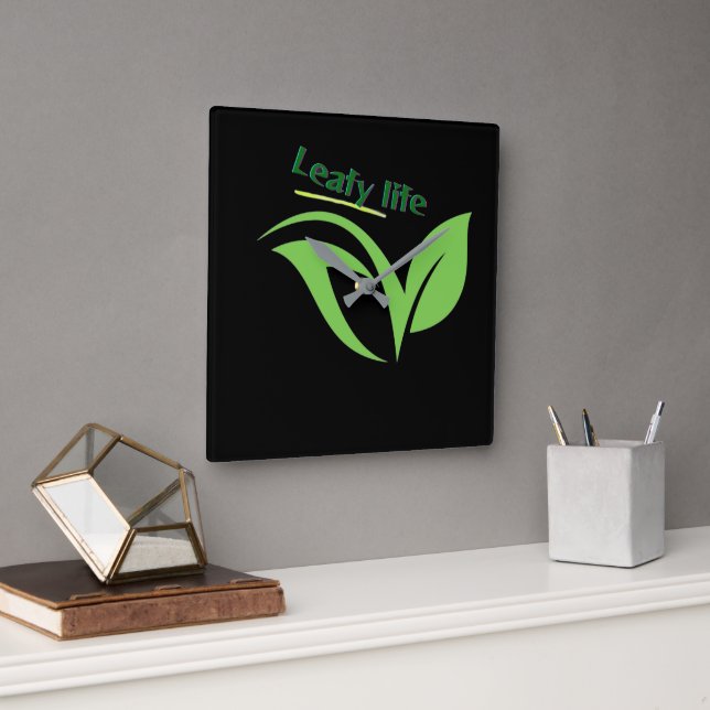 Leafy life square wall clock (Office)