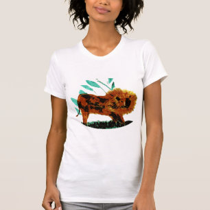 Leafy Lion Wild Animal illustration T-Shirt