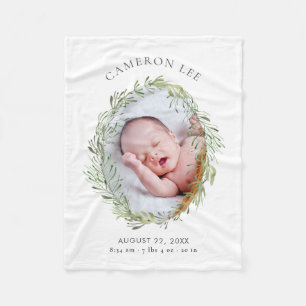 Leafy Meadow Stats Baby Blanket