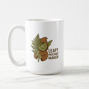 Leafy Mischief Maker - Cute Goblin Forest Creature Coffee Mug