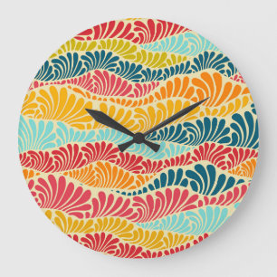 Leafy Mosaic Large Clock