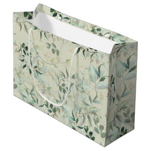 Leafy Mystique Pale Celadon Large Gift Bag