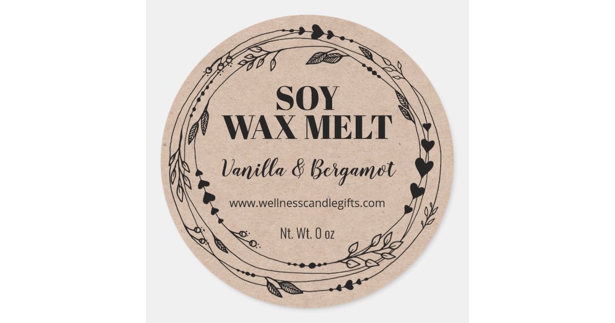 Leafy Natural Soy Wax Melt Labels Zazzle 