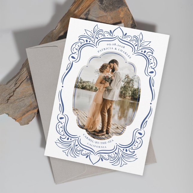 Leafy Ornate Photo Frame Save The Date (Creator Uploaded)