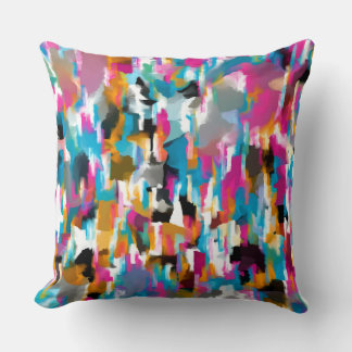 Leafy Pink  Throw Pillow