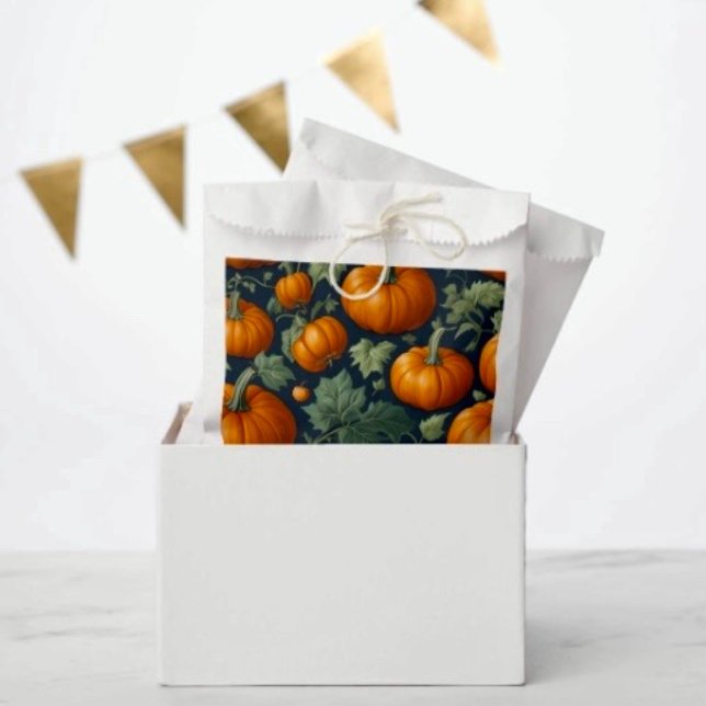 Leafy Pumpkin Patch Favour Bag (Favor Bag Dimensions: 5.75”x8” sold in sets of 50. 
)