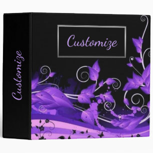 Leafy Purple Vines Binder