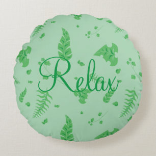 Leafy Round Pillow