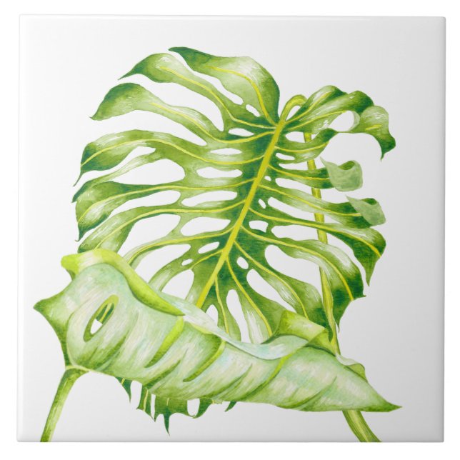 Leafy Sculptures on a Ceramic Tile (1) (Front)