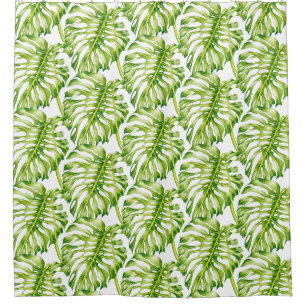 Leafy Sculptures on a Shower Curtain 