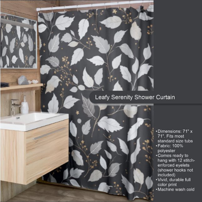  Leafy Serenity Shower Curtain (Creator Uploaded)