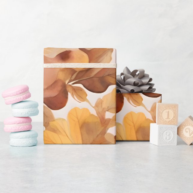 Leafy Shades Of Colour Pattern Design  Wrapping Paper (Baby Shower)