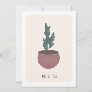 Leafy Tall Plant Birthday Card