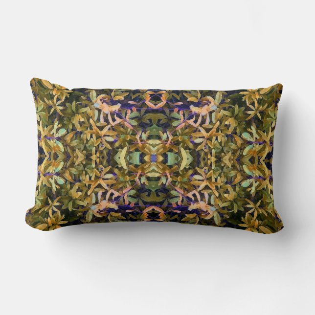 Leafy Tapestry Lumbar Pillow (Front)